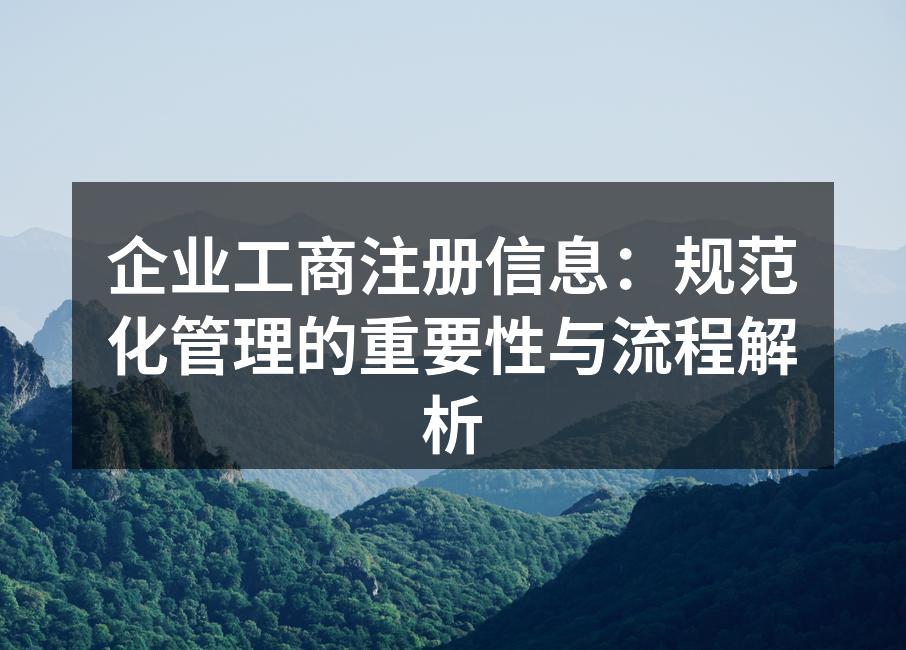 企业注册流程示意图